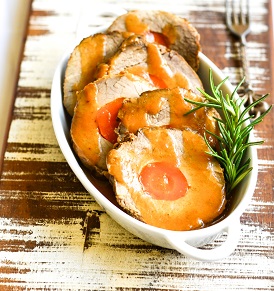 Carne Assada Recheada com Cenoura