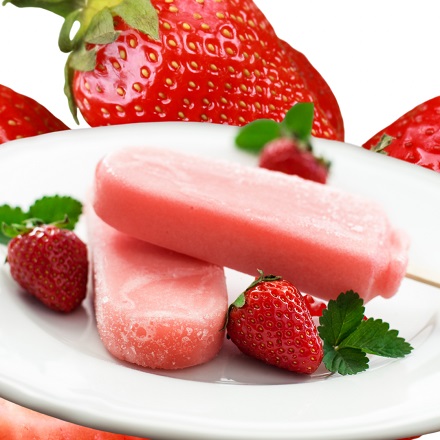 Picolé de Morango com Flocos Nuvem