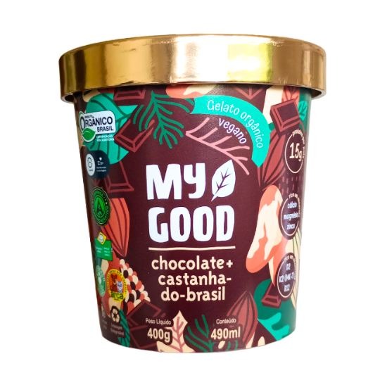 Gelato Orgânico Vegano Chocolate + Castanha-do-Brasil