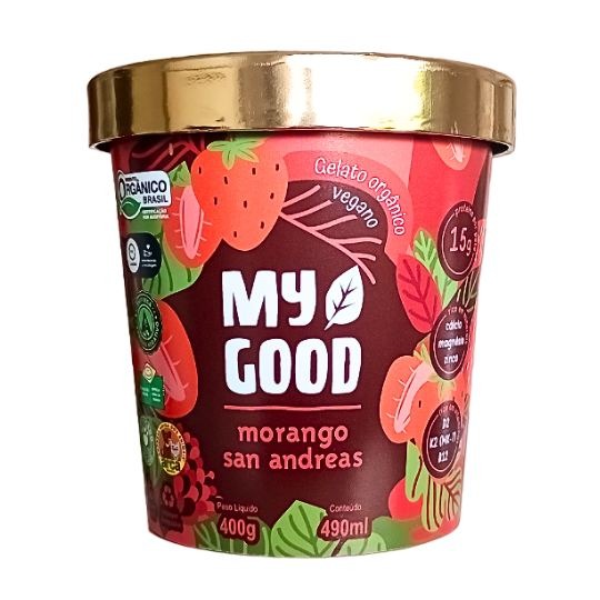 Gelato Orgânico Vegano Morango San Andreas